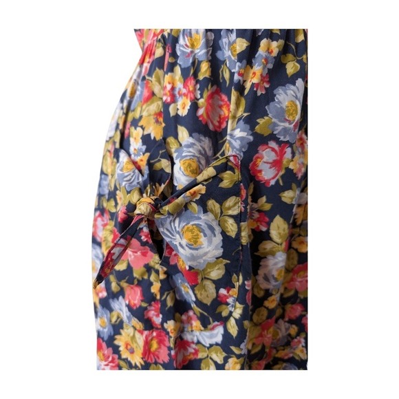 Vintge Laura Ashley Floral Cottagecore Sleeveless Cotton Jumpsuit Size Medium - Picture 3 of 8